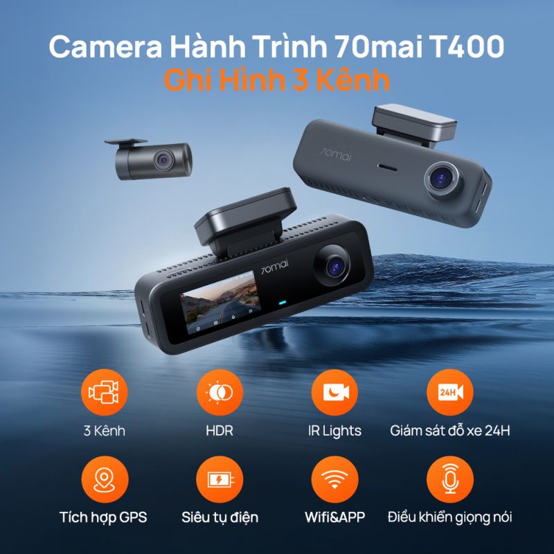 Camera hành trình 70mai T400 — 3 mắt 2K